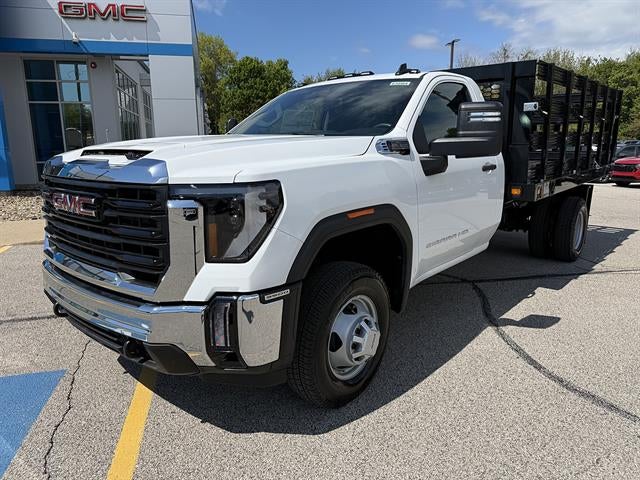 2026 GMC Sierra 3500 HD Chassis Cab Pro in Summit White — front three-quarter view