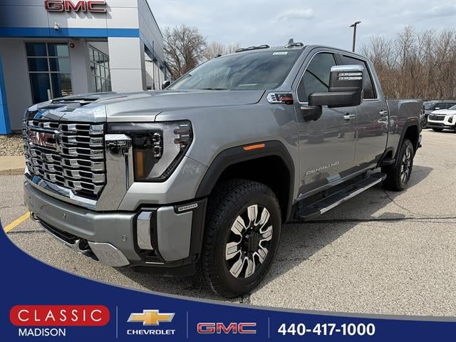 2026 GMC Sierra 2500 HD Denali in Sterling Metallic — front three-quarter view