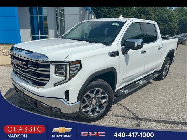 2026 GMC Sierra 1500 SLT in Summit White — front three-quarter view